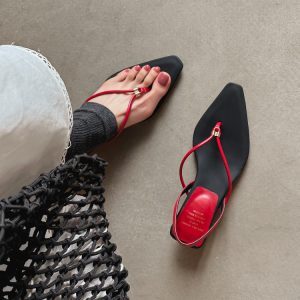 Elegant Thin Strap Cat Heel Sandals for Women - Square Toe Flip Flops, Summer Fashion Footwear, European and American Style