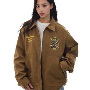 Embroidered American Vintage Barn Style Jacket for Men and Women - Trendy Loose Fit Streetwear Fashion Top