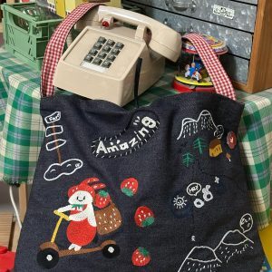 Embroidered Denim Crossbody Bag - Cute Large-Capacity Commuter Shoulder Bag for Students - Trendy Casual Style