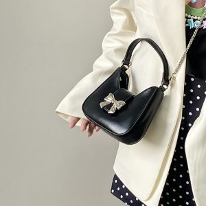 Exquisite Bow Chain Shoulder Bag for Women - Niche Design Crossbody Small Bag for Spring and Summer 2025