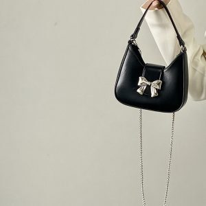 Exquisite Bow Chain Shoulder Bag for Women - Niche Design Crossbody Small Bag for Spring and Summer 2025