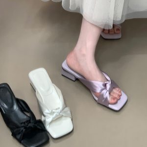 Exquisite Butterfly Slide Sandals - French-Style Open-Toe Slippers for Outdoor Wear, Fashionable and Versatile Summer Footwear 2025