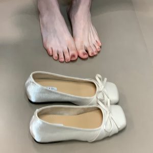 Fairy Style Mary Jane Shoes with Bowknot, Hidden Height, Shallow Mouth - Gentle and Versatile Evening Footwear