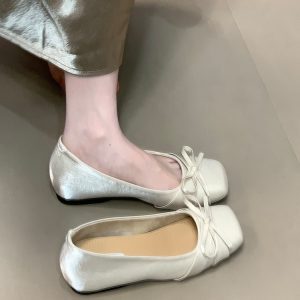 Fairy Style Mary Jane Shoes with Bowknot, Hidden Height, Shallow Mouth - Gentle and Versatile Evening Footwear