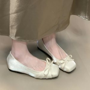 Fairy Style Mary Jane Shoes with Bowknot, Hidden Height, Shallow Mouth - Gentle and Versatile Evening Footwear