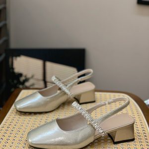 Fairy-Style Rhinestone Sandals for Women - 2025 Summer French Thick-Heeled Mary Janes, Versatile Y2K Fashion