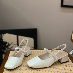 Fairy-Style Rhinestone Sandals for Women - 2025 Summer French Thick-Heeled Mary Janes, Versatile Y2K Fashion