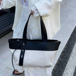 Fashionable Single Shoulder Tote Bag for Women, Cotton and Linen, Versatile High-End Commuter Style, Spring/Summer 2025