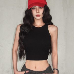Fitted K-Pop Dance Top for Women - Hot Girl Jazz Performance Outfit for Music Festivals, Trendy and Stylish Dance Attire