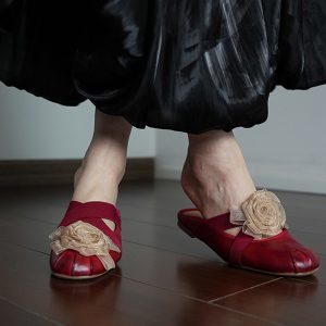 Floral Open-Toe Slippers for Women - Summer Low-Heeled Ballet Shoes, Comfortable Cool Sandals for Vacation Style