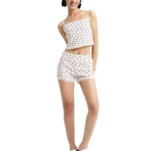 Floral Print Three-Piece Loungewear Set for Women - Trendy Comfortable Outfit - Y2K Style