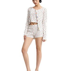Floral Print Three-Piece Loungewear Set for Women - Trendy Comfortable Outfit - Y2K Style