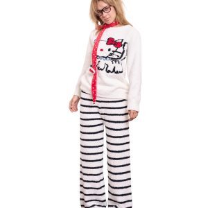 Fluffy Warm Kitty Cat Pajama Set - Skin-Friendly Homewear for Cozy Nights - Perfect for Relaxing in Style