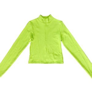 Fluorescent Green Spicy Girl Short Top for Women - European American Style Tight Jazz Stage Performance Outfit