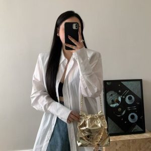 Fluorescent Shiny Diamond Quilted Mini Crossbody Bag – Chanel-Style Chain Shoulder Bag for 2025 Y2K Fashion