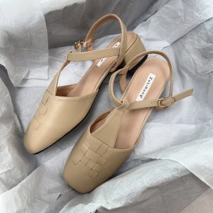 Forest Girl Square Toe Sandals for Women - Fairy Style Flat Shoes for Spring/Summer 2025, Versatile Student Footwear