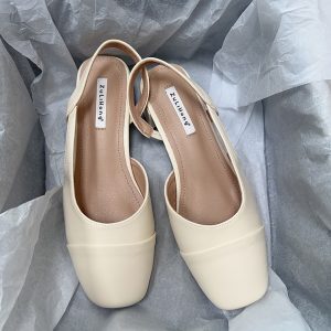 Forest Girl Square Toe Sandals for Women - Fairy Style Flat Shoes for Spring/Summer 2025, Versatile Student Footwear