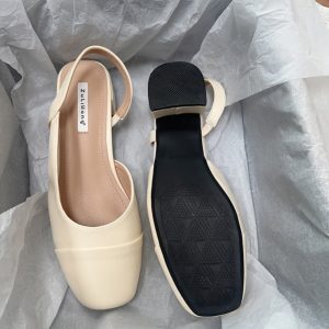Forest Girl Square Toe Sandals for Women - Fairy Style Flat Shoes for Spring/Summer 2025, Versatile Student Footwear