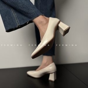 French Retro Small Square Toe Shallow Mouth High Heels - Versatile Office Commuting Shoes for a Chic Y2K Look