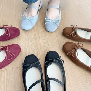 French-Style Bow Round-Toe Flats for Women - Spring 2025 Commuting Mary Jane Shoes, Fairy Wind Design