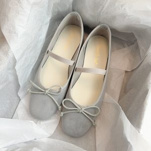 French-Style Bow Round-Toe Flats for Women - Spring 2025 Commuting Mary Jane Shoes, Fairy Wind Design