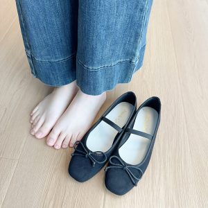 French-Style Bow Round-Toe Flats for Women - Spring 2025 Commuting Mary Jane Shoes, Fairy Wind Design