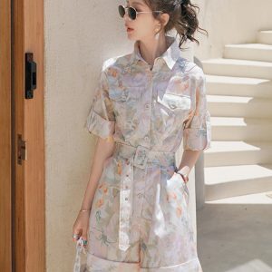 French-Style Floral Romper for Women | Summer 2025 Vacation Outfit | Chic High-End Jumpsuit for Work and Play