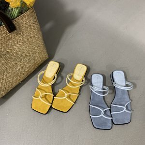 French-Style Open-Toe Sandals for Women - Summer Fairy Mid-Heel Chunky Slides, Two-Way Wear Outdoor Footwear
