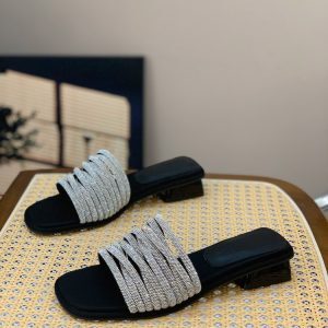 French-Style Rhinestone Slip-On Sandals for Women, 2025 Summer Fairy Wind High-End Outdoor Footwear