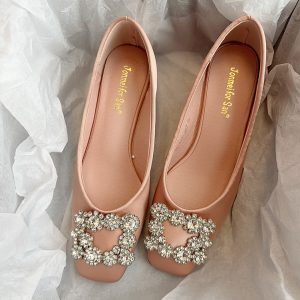 French-Style Rhinestone Square Buckle High Heels for Women - Elegant Mary Jane Shoes for Spring 2025, Perfect with Skirts