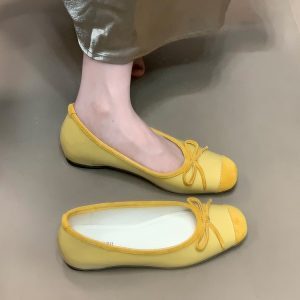 French-Style Square-Toe Mary Jane Shoes for Women - Bow Detail, Height-Increasing, 2025 Model, Trendy Ocean Blue