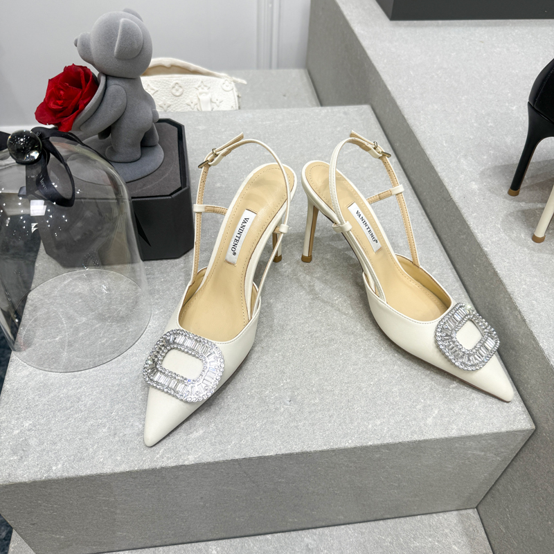 French Summer Open-Toe Sandals for Bridesmaids - One-Strap Design, Ultra-High Heels with Rhinestone Buckles