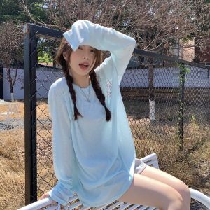 Fresh Summer Long Sleeve Jazz Dance Top - Lightweight Thin Sunscreen T-Shirt for Effortless Style and Comfort