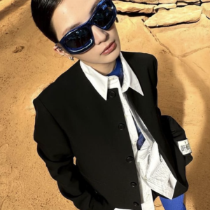 Futuristic Oversized Sunglasses with Unique Shape for Women – Stylish High-End Sun Protection for Street Photography and Trendy Looks