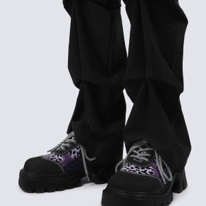 Gender-Neutral Color-Block Thick-Soled Leather Shoes for Spring/Summer - Versatile Niche Design for Women
