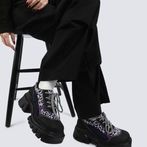 Gender-Neutral Color-Block Thick-Soled Leather Shoes for Spring/Summer - Versatile Niche Design for Women