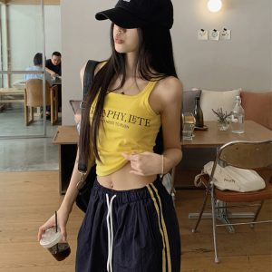 Girl Group Performance Outfit - Jazz Dance Top with Jogger Pants Set for Hot Girl Style