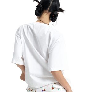 Graffiti Black/White Letter Printed Loose T-Shirt - Casual Streetwear 90s Inspired Urban Style Top