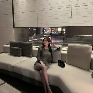 Gray and Black Patchwork Pleated Mid-Sleeve Bodycon Dress for Women - Sexy OL Style, Chic 90s Inspired Fashion