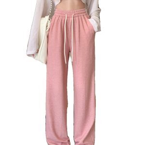 Gray Fleece Jazz Hip-Hop Street Dance Pants - Casual Draped Sports Trousers for Women, Perfect for 90s and Y2K Style