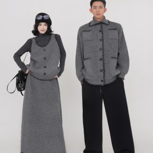 Gray Lapel Long Sleeve Knitted Sweater Coat for Men - Autumn Winter Korean Style Loose Versatile Cardigan Top