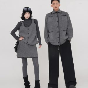 Gray Lapel Long Sleeve Knitted Sweater Coat for Men - Autumn Winter Korean Style Loose Versatile Cardigan Top