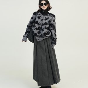 Gray Turtleneck Loose Knit Sweater Coat for Women - Autumn Winter Korean Style Versatile Cardigan Top