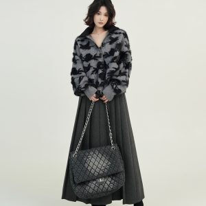 Gray Turtleneck Loose Knit Sweater Coat for Women - Autumn Winter Korean Style Versatile Cardigan Top