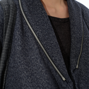 Green Wool Cargo Suit with Zipper Collar and Multi-Shape Design - Trendy Workwear for Y2K and Korean Style Fashion