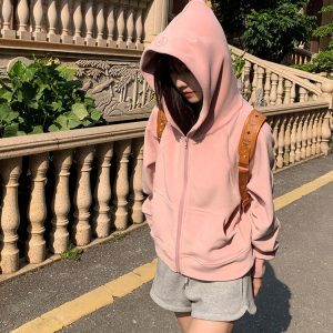 Handmade American Vintage Embroidered Hoodie Cardigan for Men and Women, Loose Casual Sports Sweatshirt for Autumn and Winter