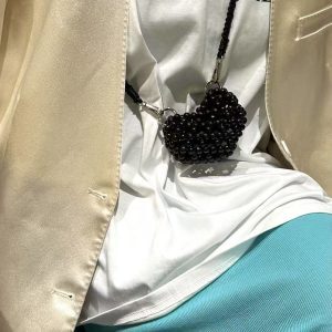 Handmade Beaded Heart Mini Bag - Exquisite Hollow Design, Stylish Crossbody Accessory for Y2K and Internet Celebrity Looks
