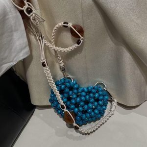 Handmade Beaded Heart Mini Bag - Exquisite Hollow Design, Stylish Crossbody Accessory for Y2K and Internet Celebrity Looks