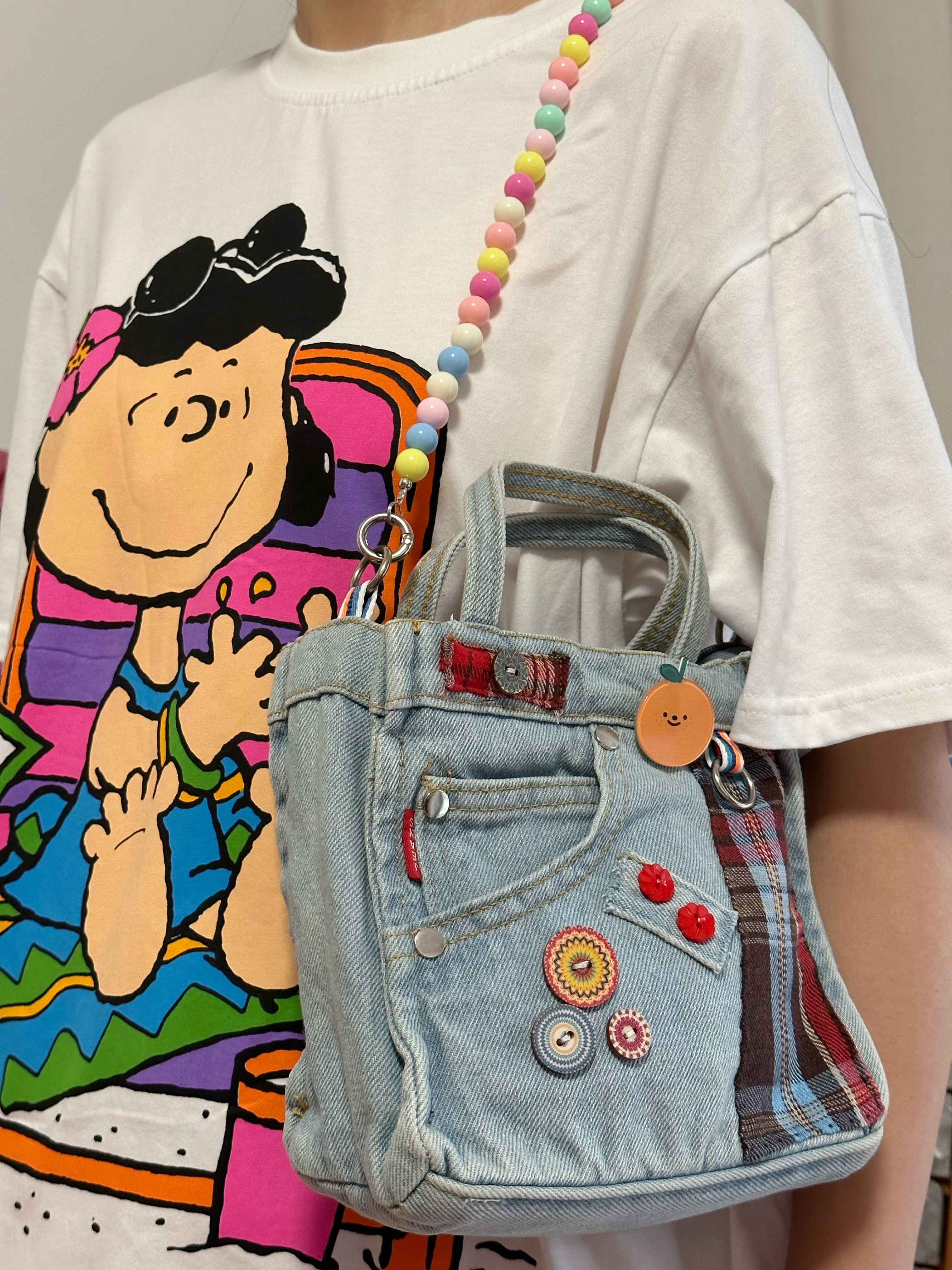 Handmade Casual Denim Women's Shoulder Crossbody Bag - Japanese Style Tote for Students, Versatile Small Bag for 90s Inspired Fashion