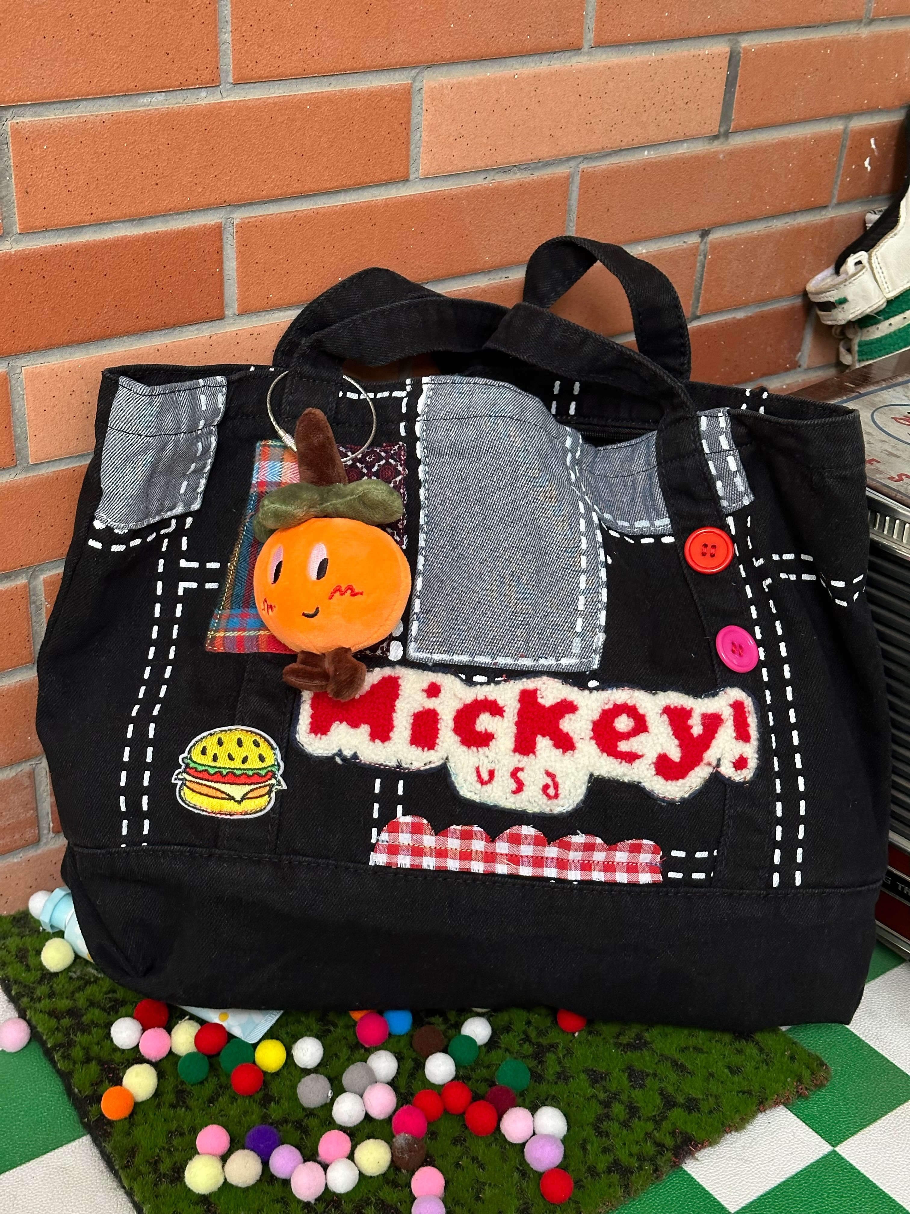 Handmade Denim Tote Bag - Versatile Large-Capacity Single-Shoulder Design for Women - Perfect for Students and Commuters